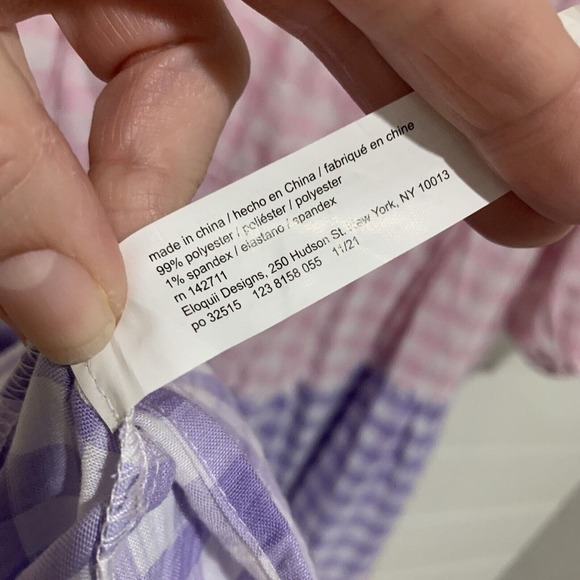 Eloquii | Midi Dress Pink Gingham Check Off the Shoulder Tiered NWT- Size 22 - Picture 10 of 11